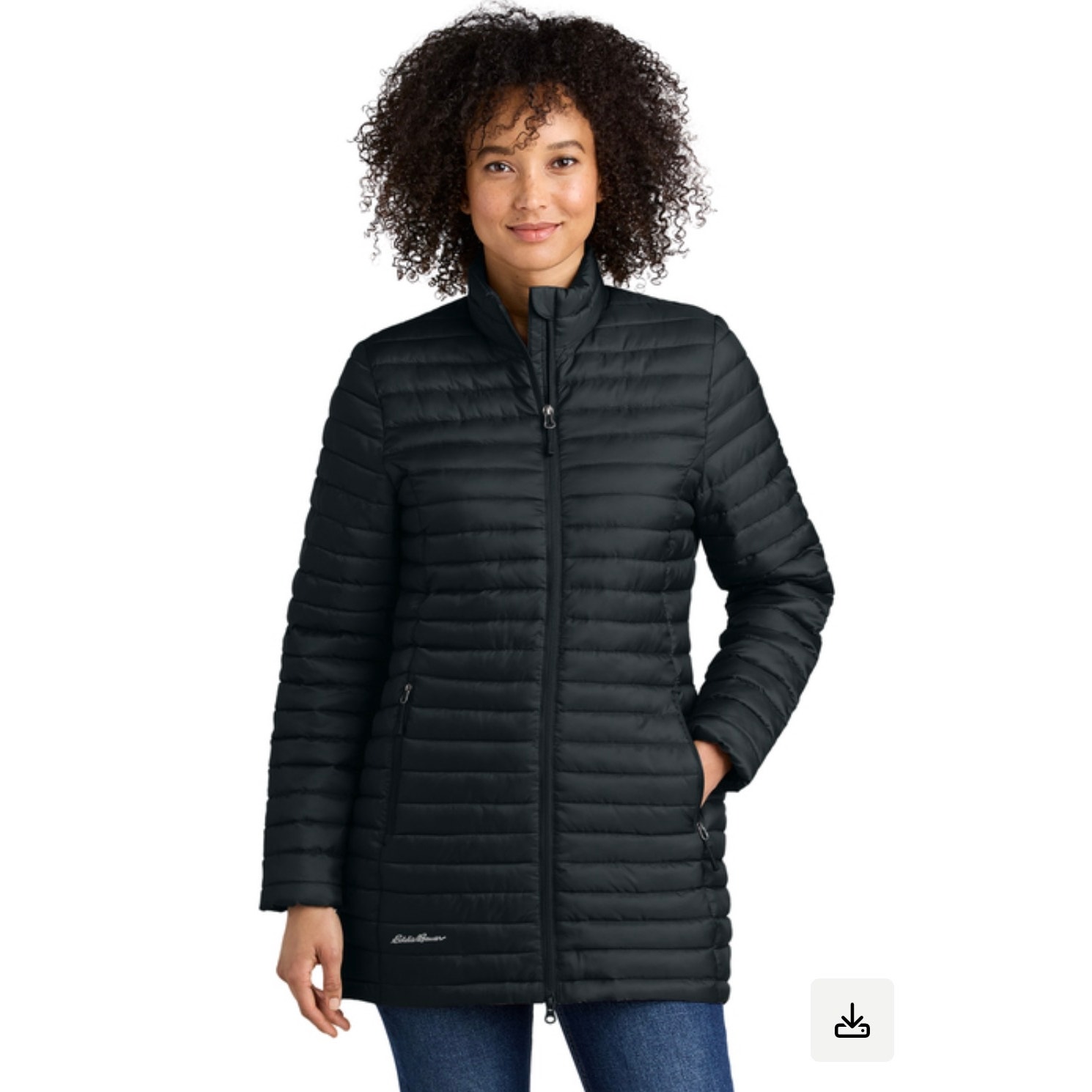 Eddie Bauer Women’s Black Packable Quilted Full Zip Coat (Size Xs)